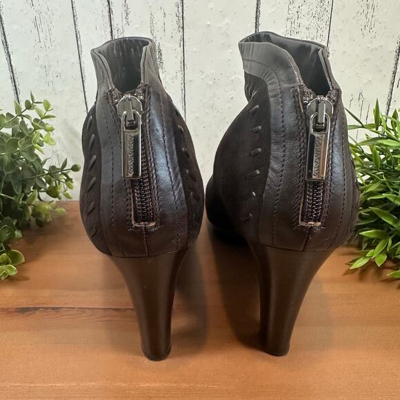 Aquatalia Marvin K Riley Dark Brown Suede Back Zipper Ankle Boots Size 12 - Picture 5 of 10